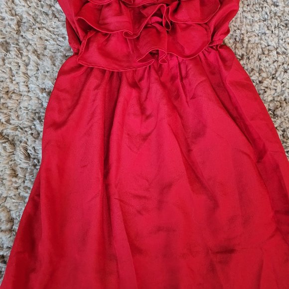 Forever 21 Red Ruffle Sun Dress - Size S - Picture 3 of 10